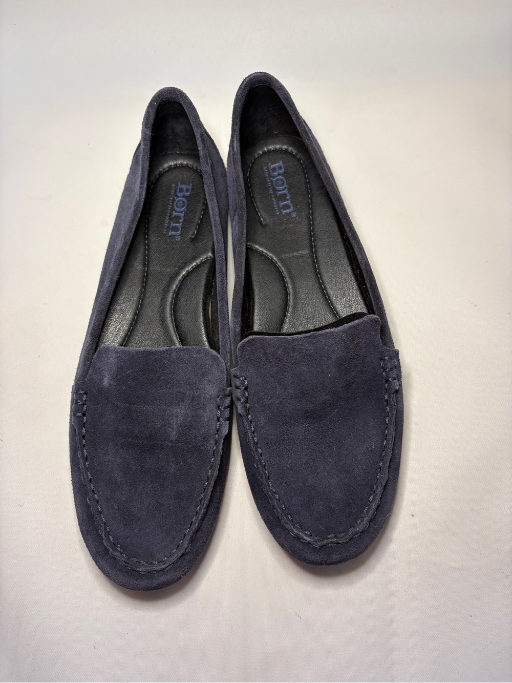 NEW Born Women's Size 7.5 Navy Blue Suede Driving Loafers Comfort Moccasin Flats - Picture 3 of 9